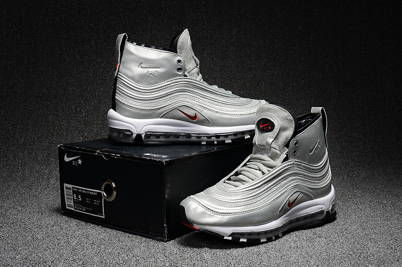 2017 Men Nike Air Max 97 High Silver Red Black